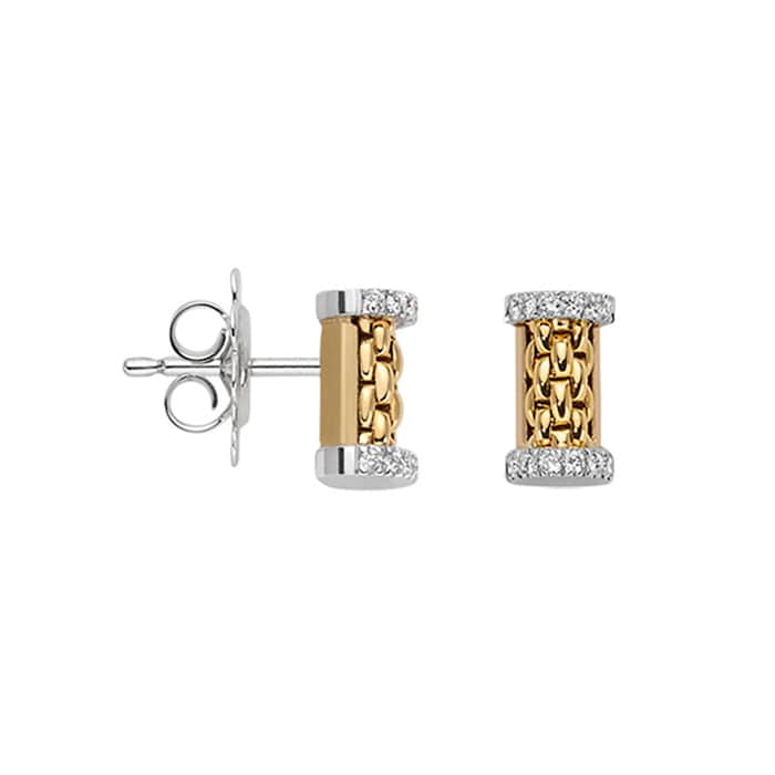 Fope 18k Yellow Gold 0.17cttw Diamond Essentials Stud Earrings