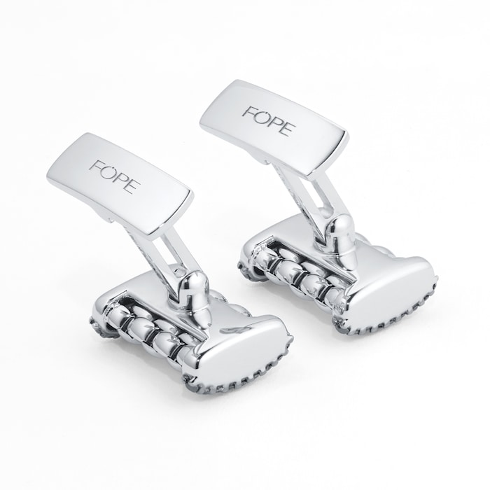 Fope 18ct White Gold Panorama Diamond 0.43cttw Cufflinks