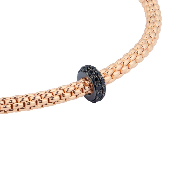 Fope 18ct Rose Gold Treated Black Diamond 0.20cttw Bracelet