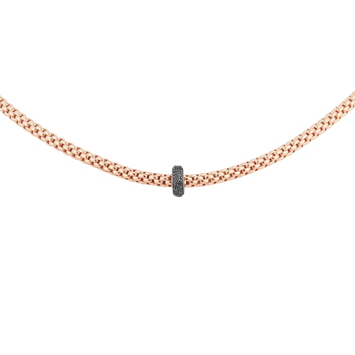 Fope 18ct Rose Gold 0.20cttw Treated Black Diamond Necklace