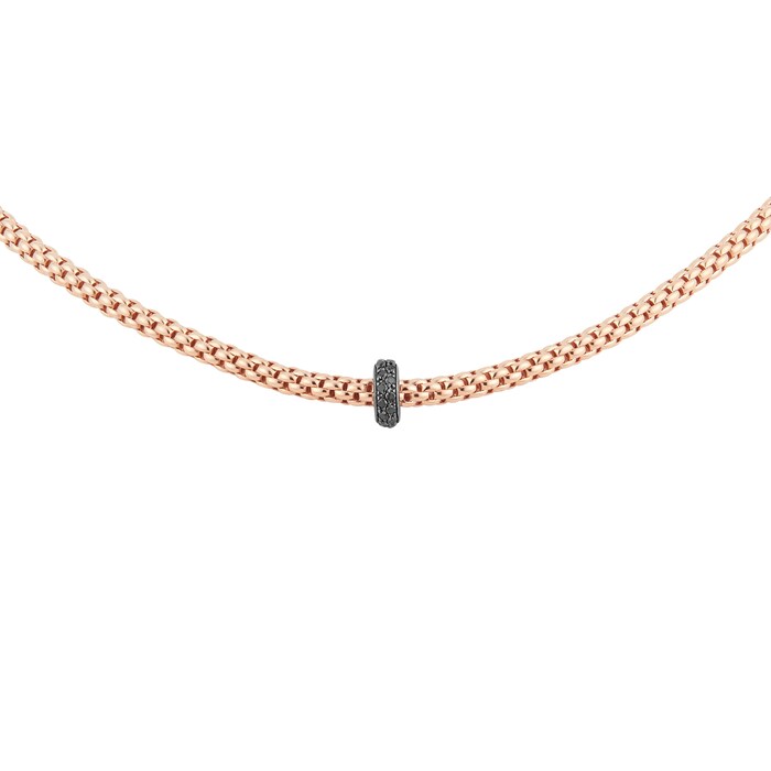 Fope 18ct Rose Gold 0.20cttw Treated Black Diamond Necklace