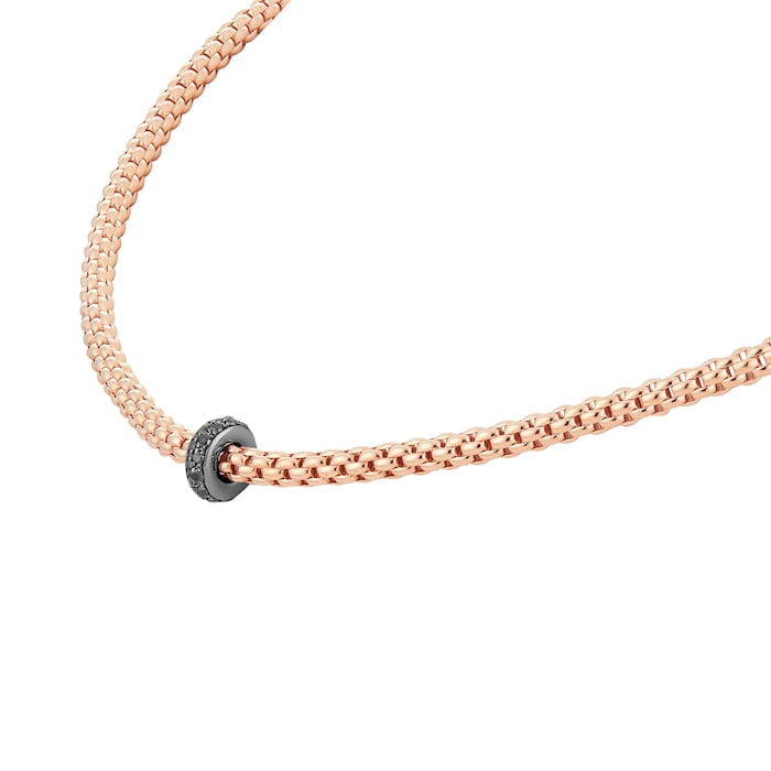 Fope 18ct Rose Gold 0.20cttw Treated Black Diamond Necklace