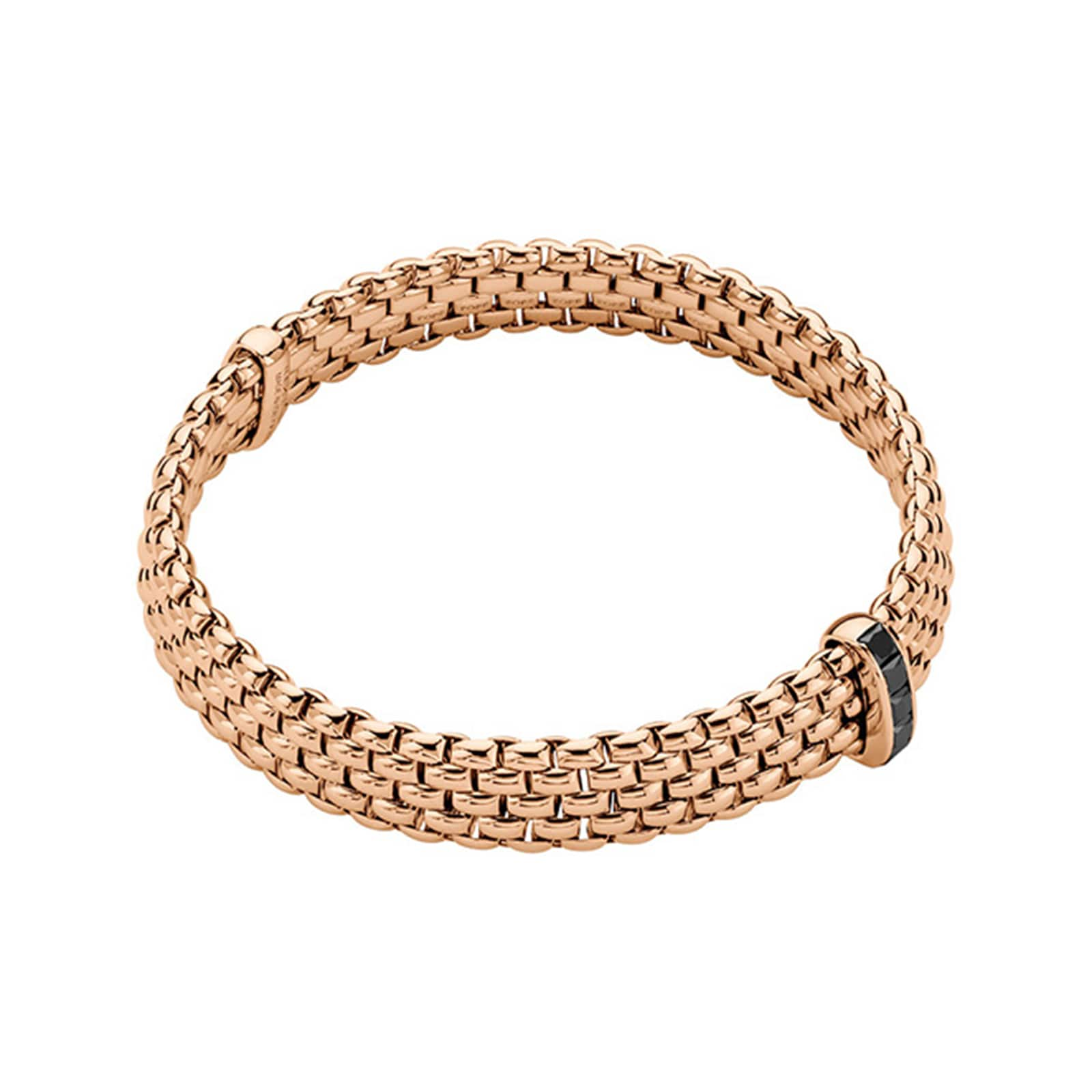 FOPE 18ct Rose Gold Black 0.70cttw Diamond Panorama Bracelet