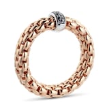 FOPE 18ct Rose Gold Vendome 0.11cttw Black Diamond Ring - Size Large
