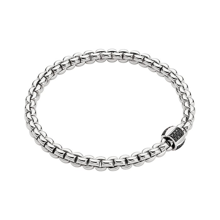 FOPE 18ct White Gold 0.41cttw Black Diamond Eka Bracelet