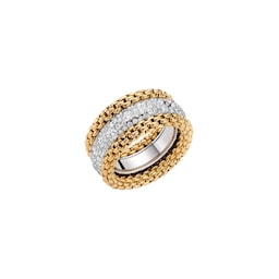 37251204 - 18ct Yellow & White Gold 2.98ct Diamond Bubble Ring - Size Small