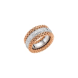 37251206 - 18ct Rose 
White Gold 2.98ct Diamond Bubble Ring - Size Small