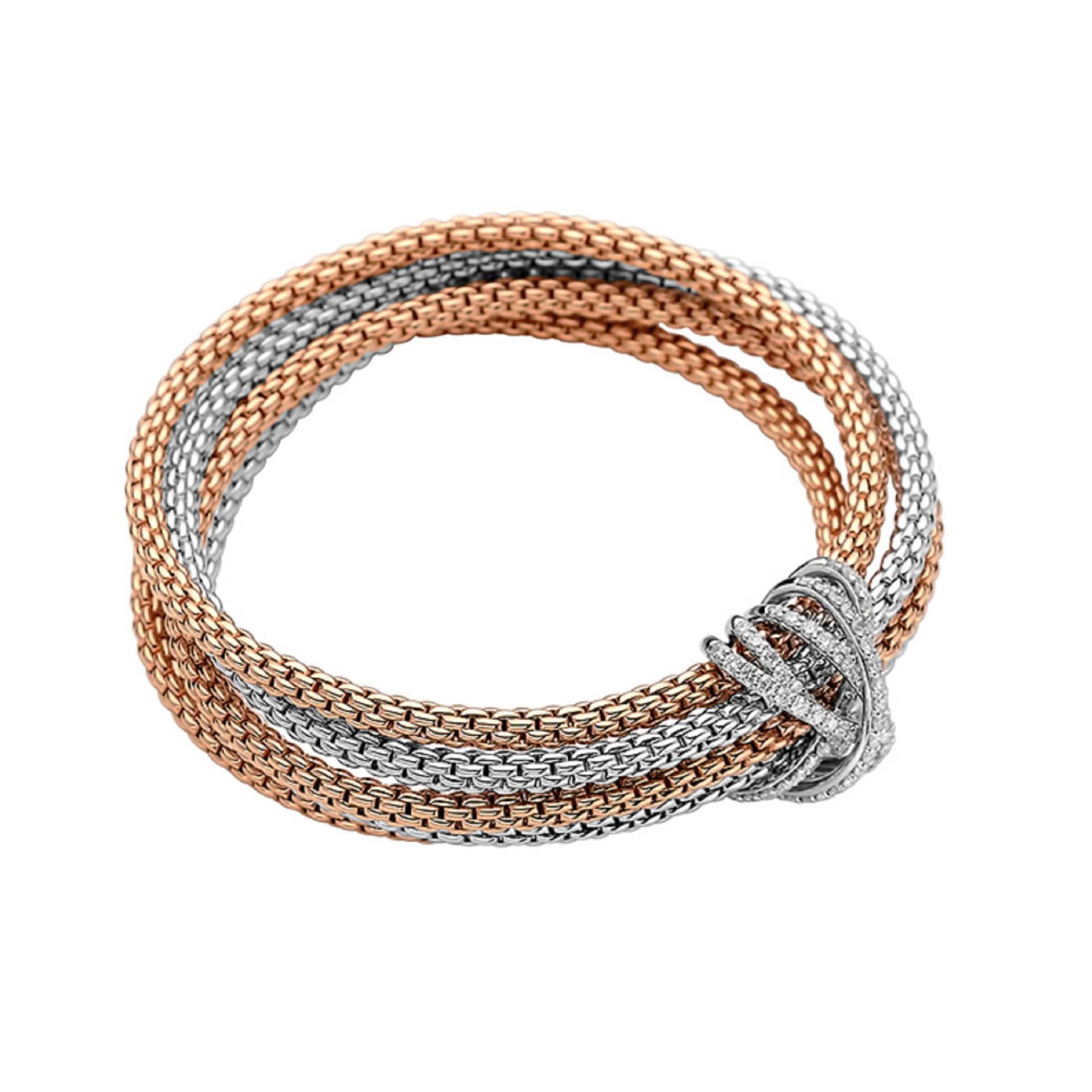 Fope 18ct White & Rose Gold MiaLuce 1.31ct Diamond Bracelet