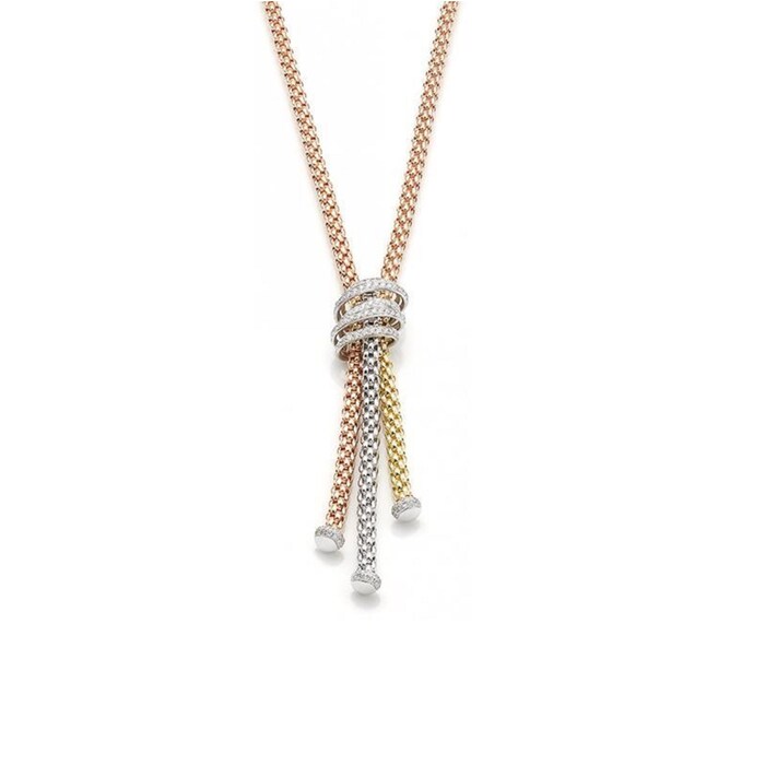 Fope 18ct Tri Colour Gold Mia Luce 1.63ct Diamond Tassel Necklace