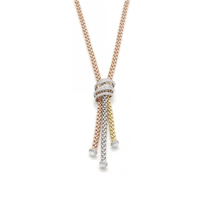 Fope 18ct Tri Colour Gold Mia Luce 1.63ct Diamond Tassel Necklace