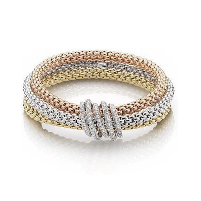 Fope 18ct Tri Colour Mia Luce 1.20ct Diamond Bracelet