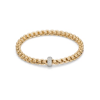 Fope 18k Yellow Gold 0.37cttw Diamond EKA Bracelet Size Small