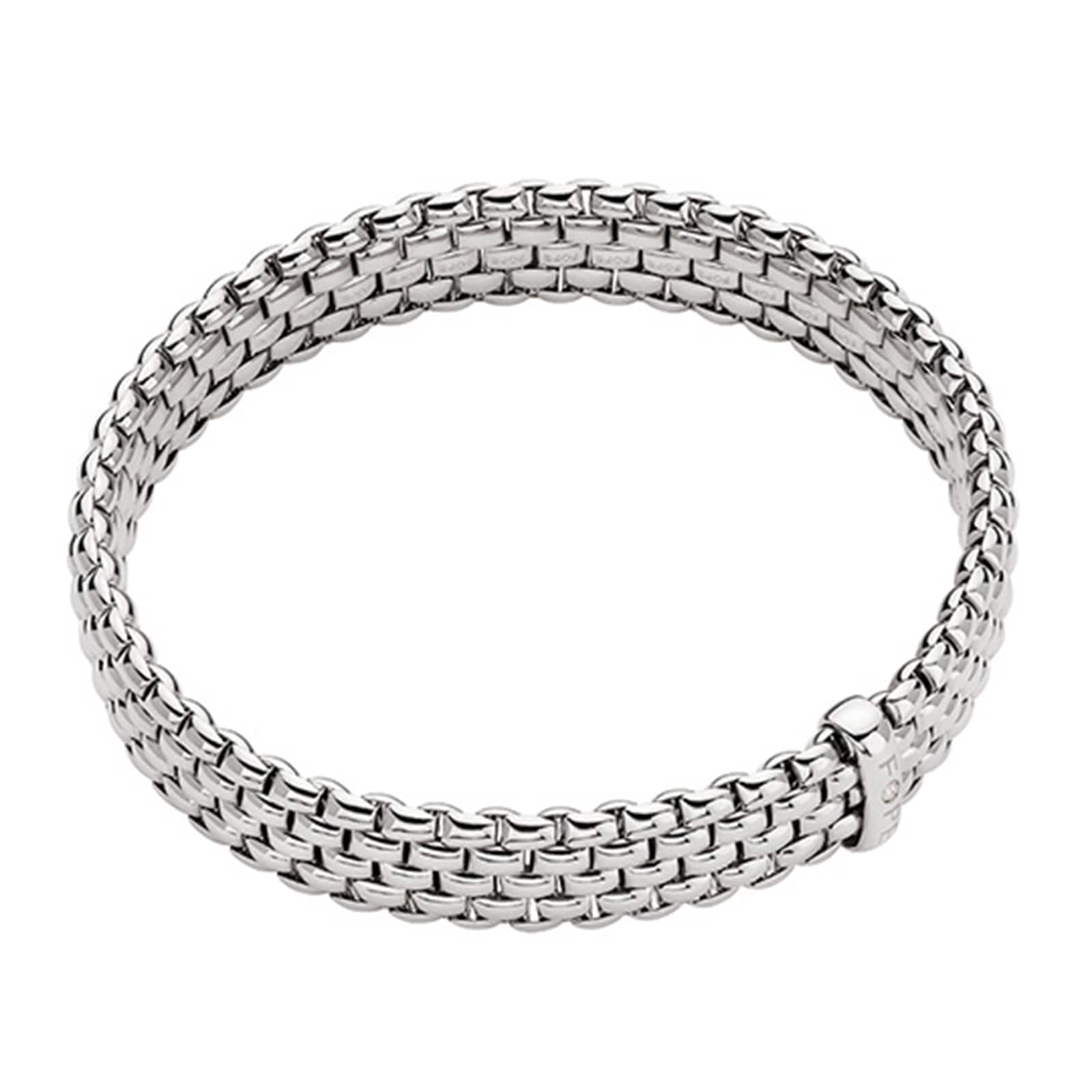 18ct White Gold Panorama 0.01ct Diamond Bracelet