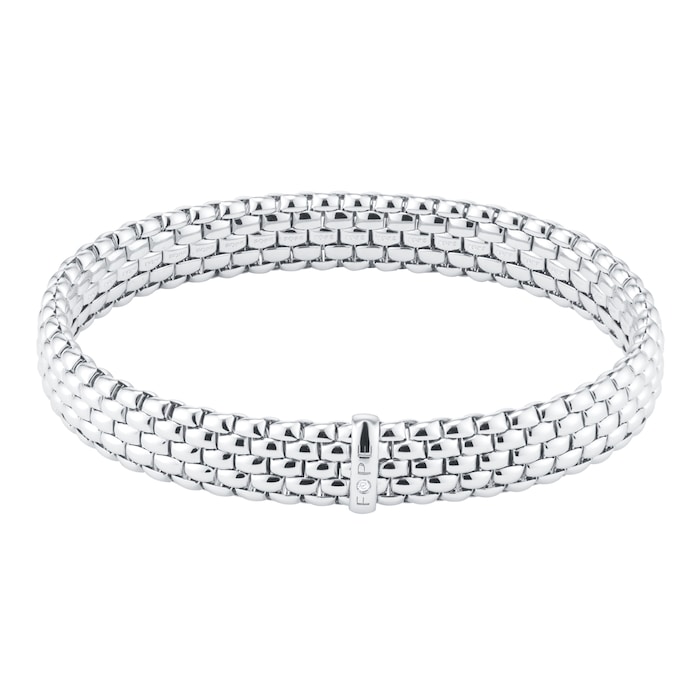 Fope 18ct White Gold Panorama 0.01ct Diamond Bracelet