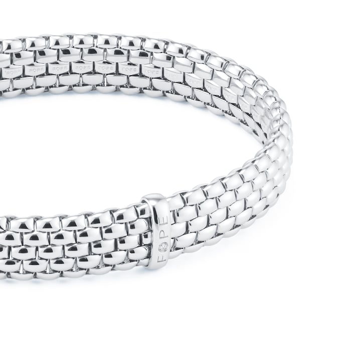 Fope 18ct White Gold Panorama 0.01ct Diamond Bracelet