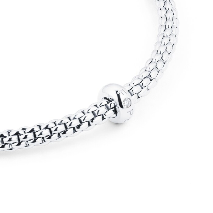 Fope 18ct White Gold Prima 0.01ct Diamond Bracelet