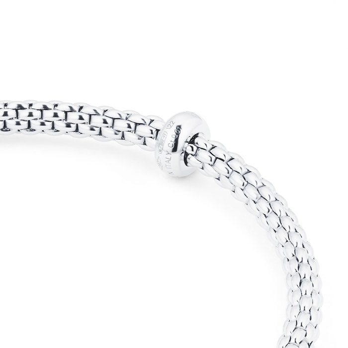 Fope 18ct White Gold Prima 0.01ct Diamond Bracelet