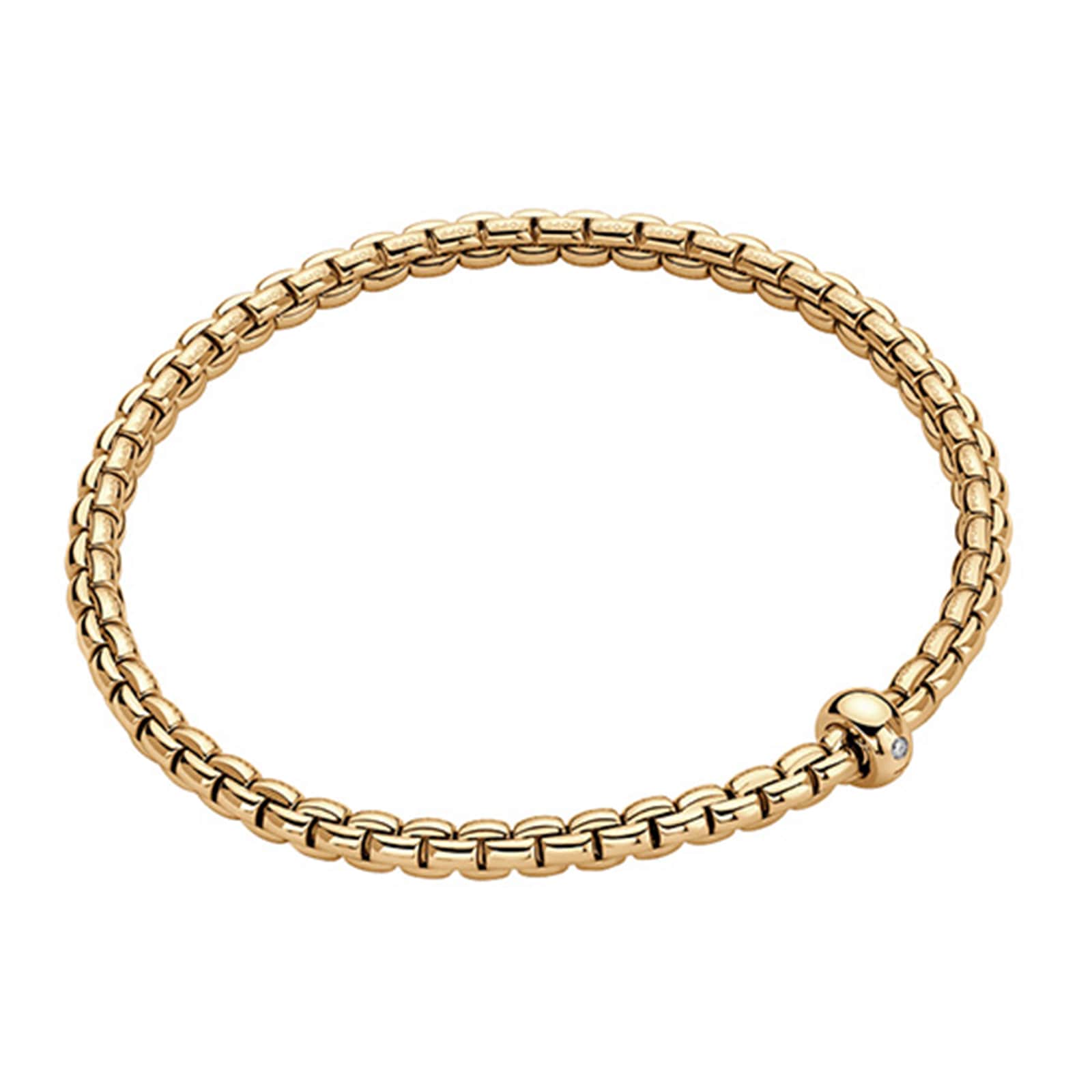 FOPE 18K Yellow Gold Eka Diamond Flex'it Bracelet - Size Extra Large