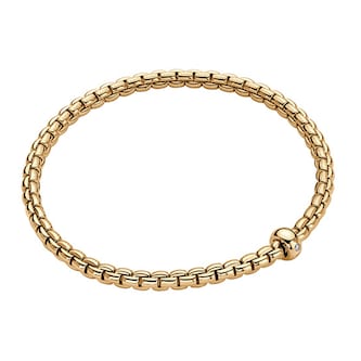 FOPE 18K Yellow Gold Eka Diamond Flex'it Bracelet - Size Extra Large