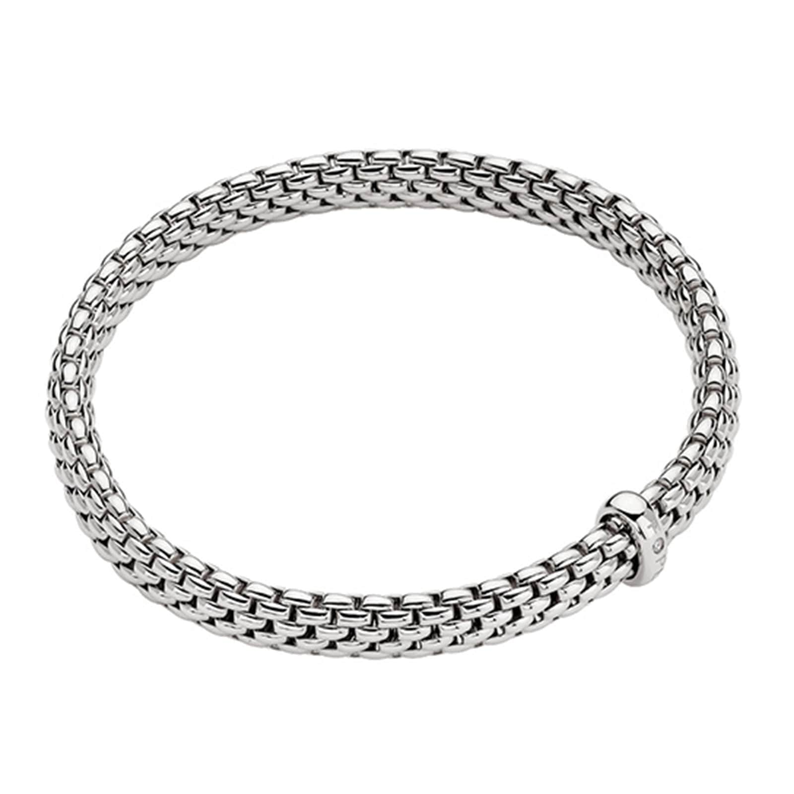 Fope 18ct White Gold Vendome 0.01ct Diamond Bracelet