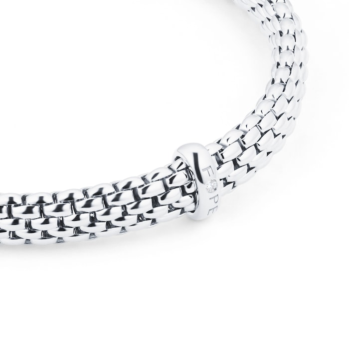 Fope 18ct White Gold Vendome 0.01ct Diamond Bracelet