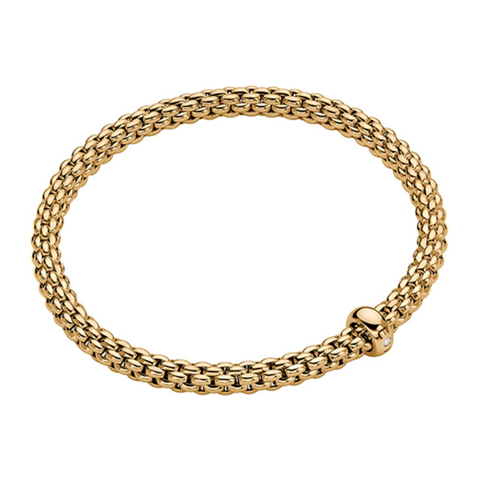 18ct Yellow Gold Solo 0.01ct Diamond Bracelet