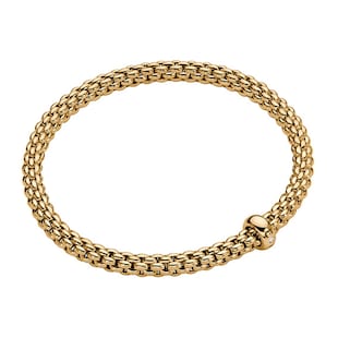 Fope 18ct Yellow Gold Solo 0.01ct Diamond Bracelet