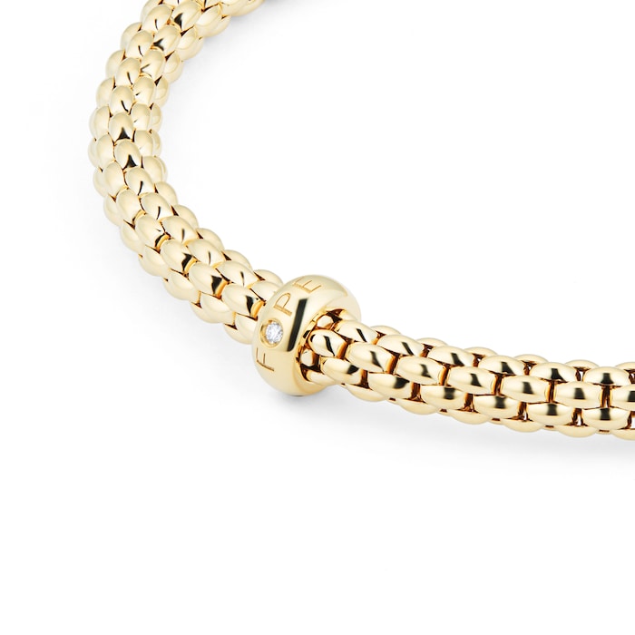 Fope 18ct Yellow Gold Solo 0.01ct Diamond Bracelet