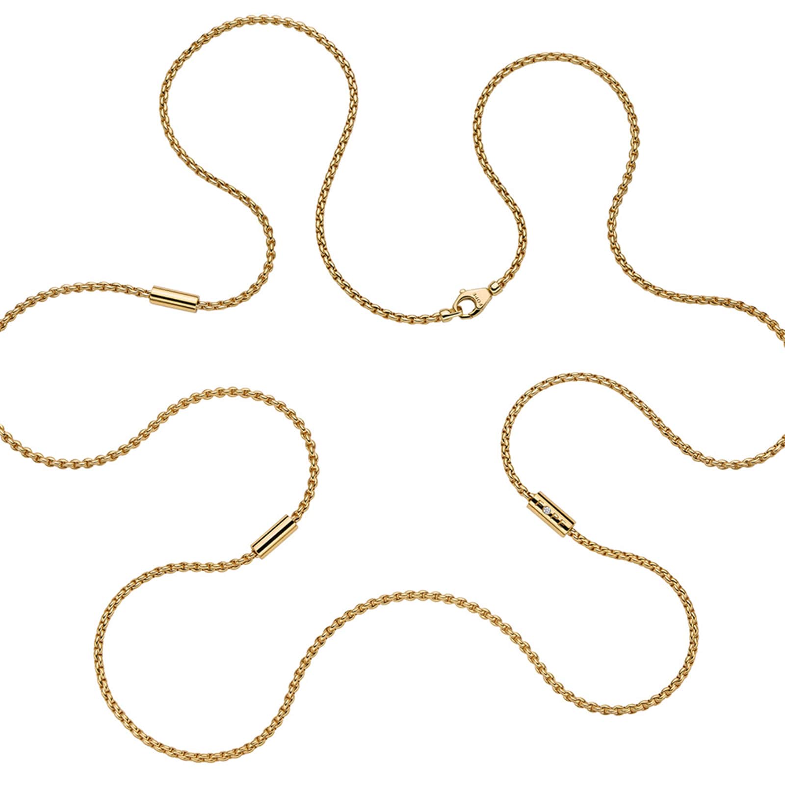 Fope 18ct Yellow Gold Long 0.02ct Diamond Necklet