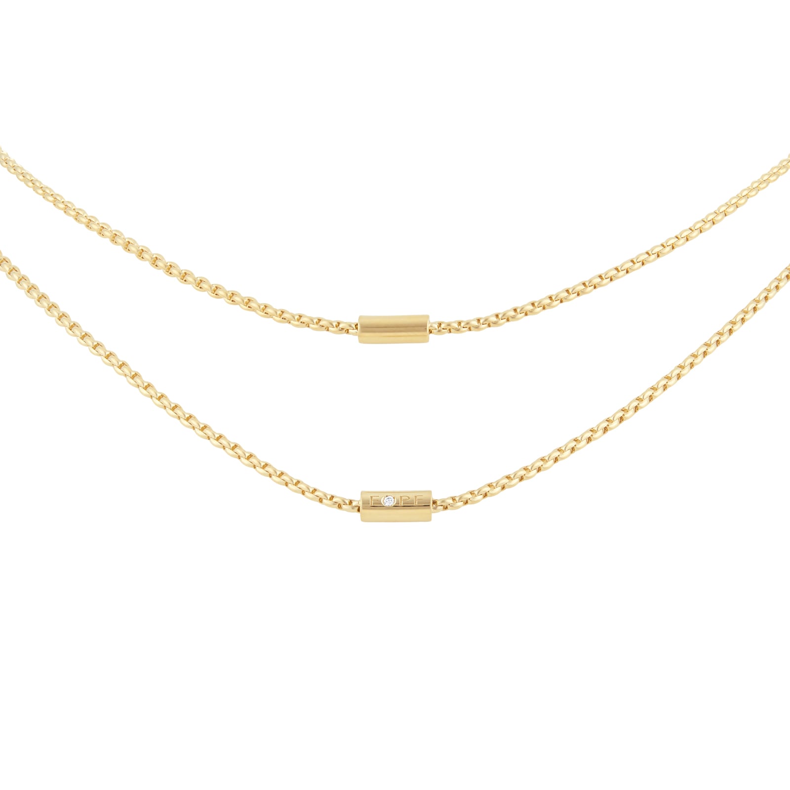 Fope 18ct Yellow Gold Long 0.02ct Diamond Necklet Fope 18ct Yellow Gold Long 0.02ct Diamond Necklet