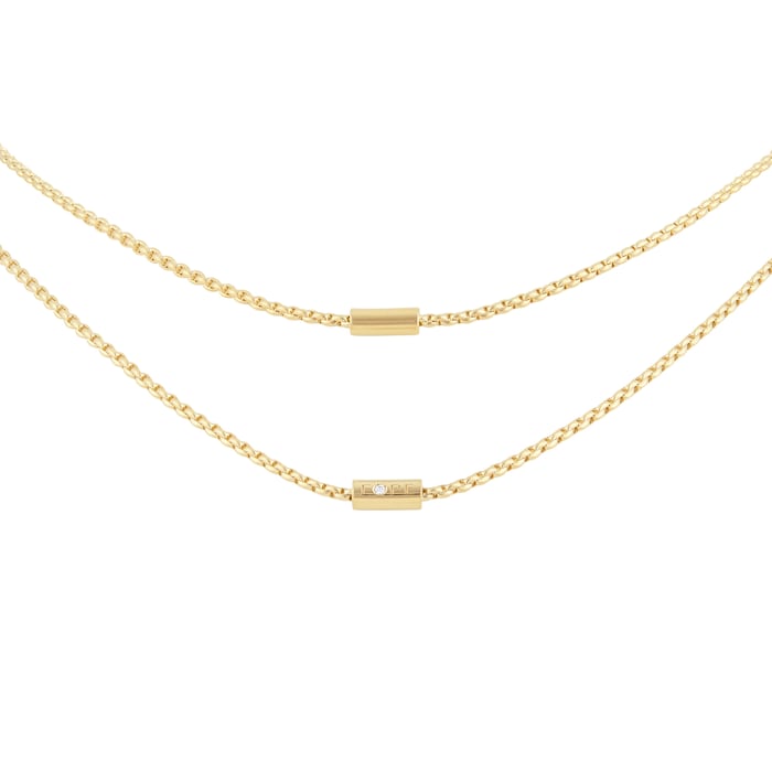 Fope 18ct Yellow Gold Long 0.02ct Diamond Necklet