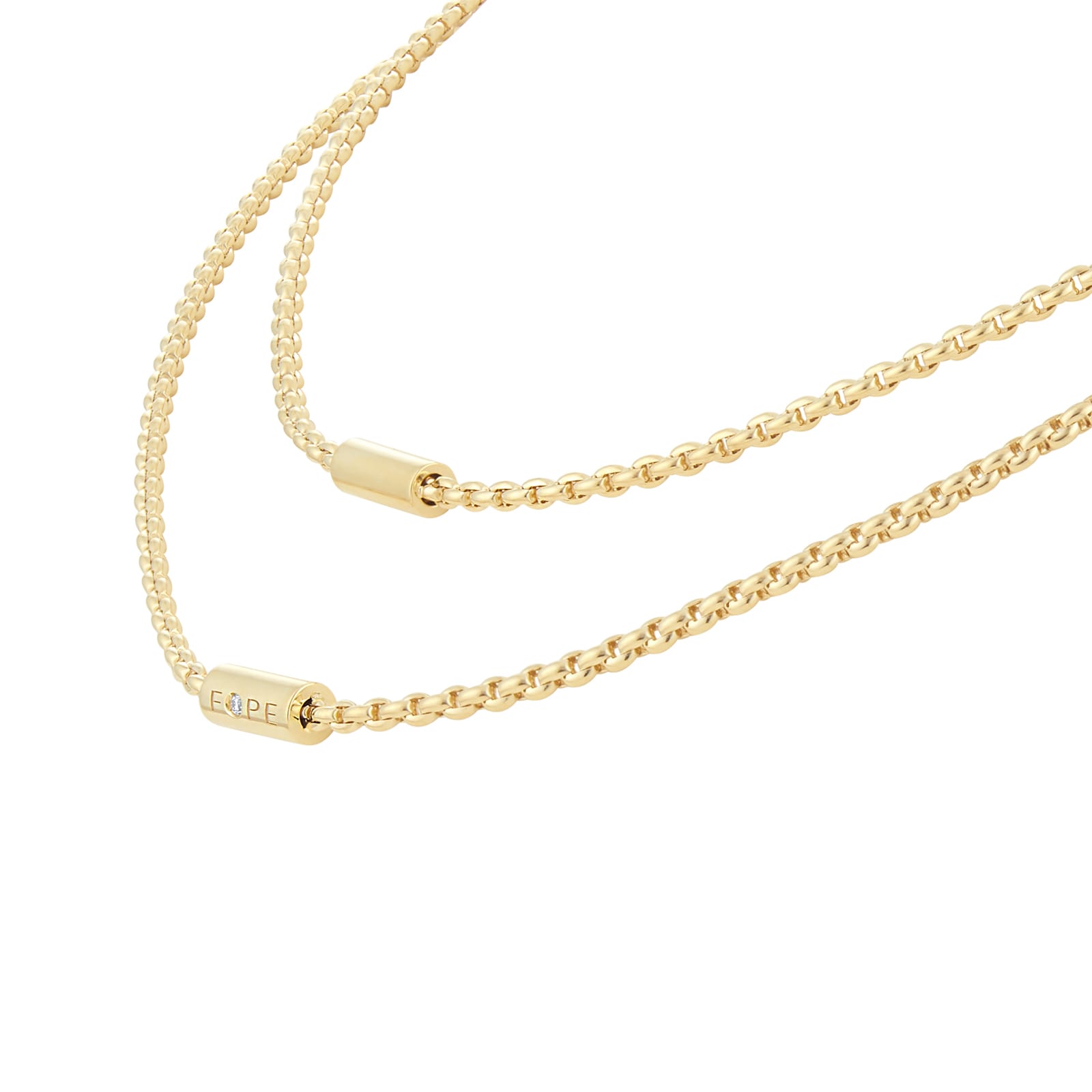 Fope 18ct Yellow Gold Long 0.02ct Diamond Necklet Fope 18ct Yellow Gold Long 0.02ct Diamond Necklet