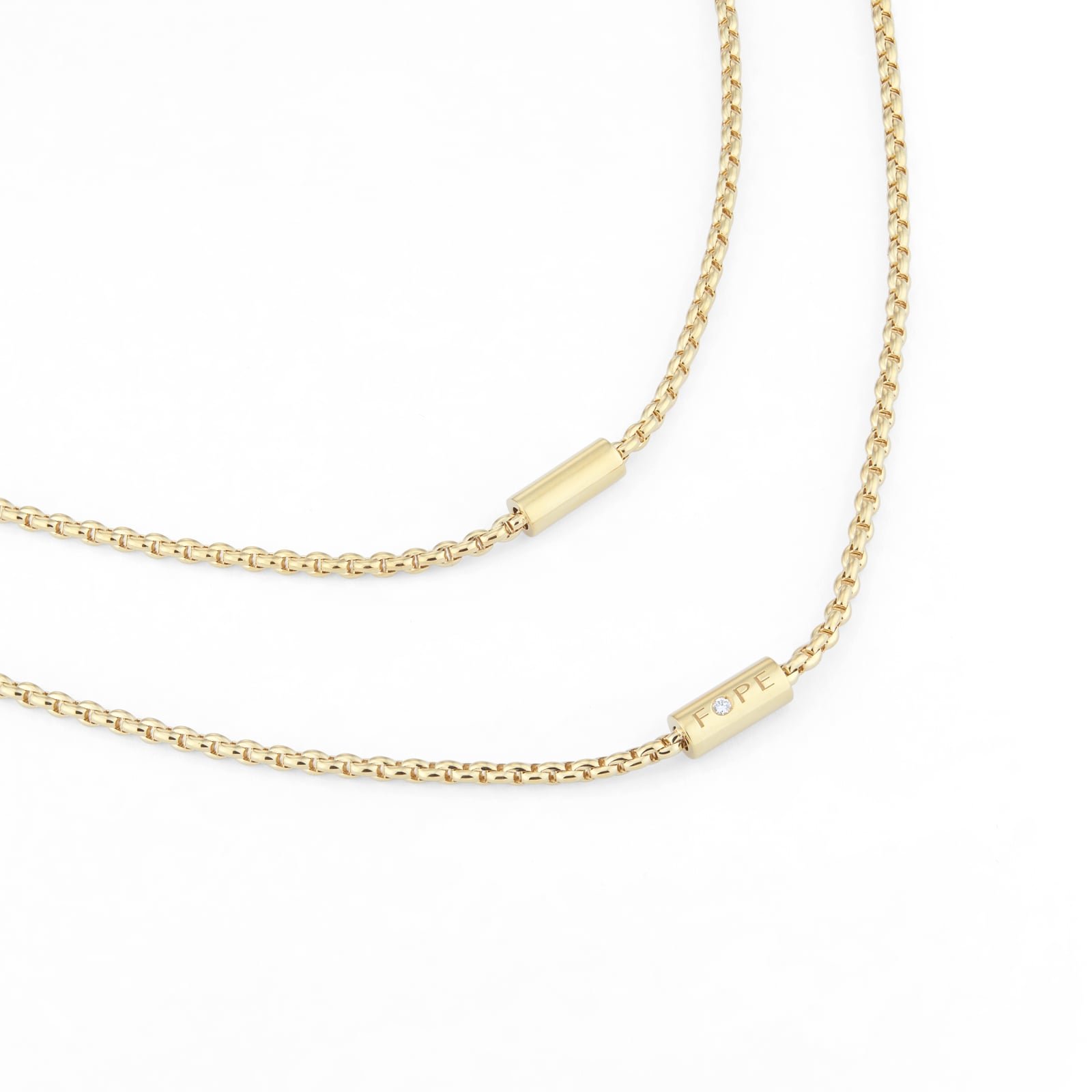 Fope 18ct Yellow Gold Long 0.02ct Diamond Necklet Fope 18ct Yellow Gold Long 0.02ct Diamond Necklet