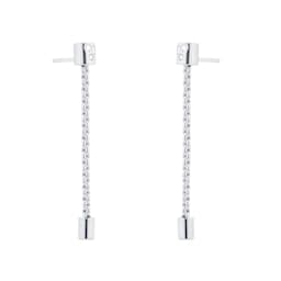 37251273 - 18ct White Gold Aria 0.09ct Diamond Drop Earrings