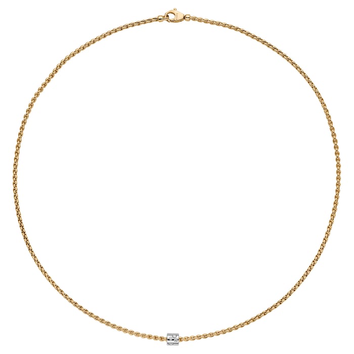 Fope 18k Yellow Gold 0.17cttw Diamond Aria Necklace 43cm