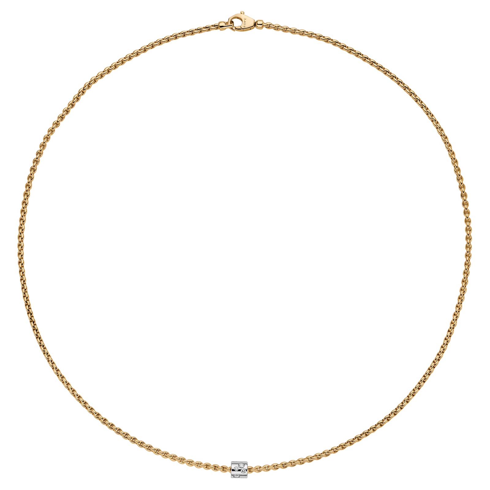 Fope 18k Yellow Gold 0.17cttw Diamond Aria Necklace 43cm