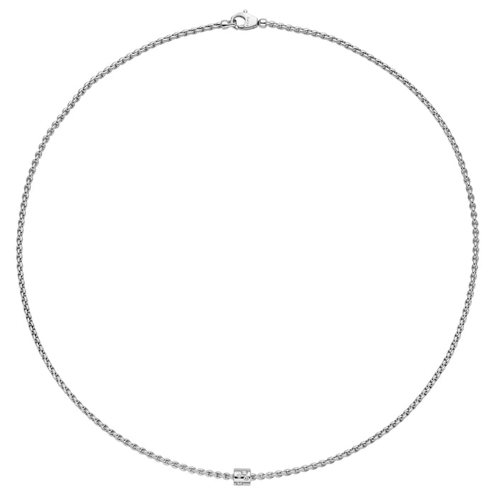 Fope 18k White Gold 0.17cttw Diamond Aria Necklace 50cm