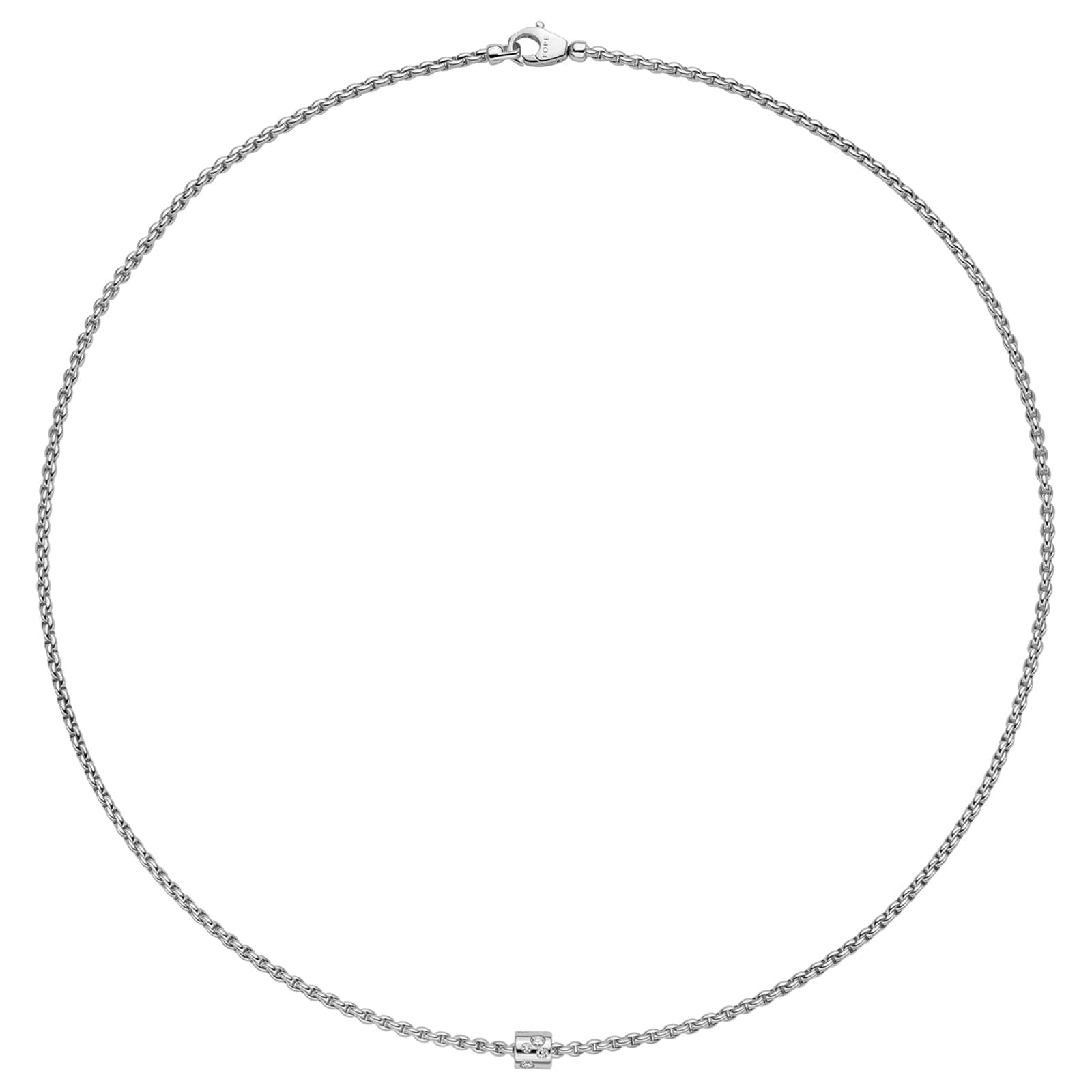Fope 18k White Gold 0.17cttw Diamond Aria Necklace 50cm