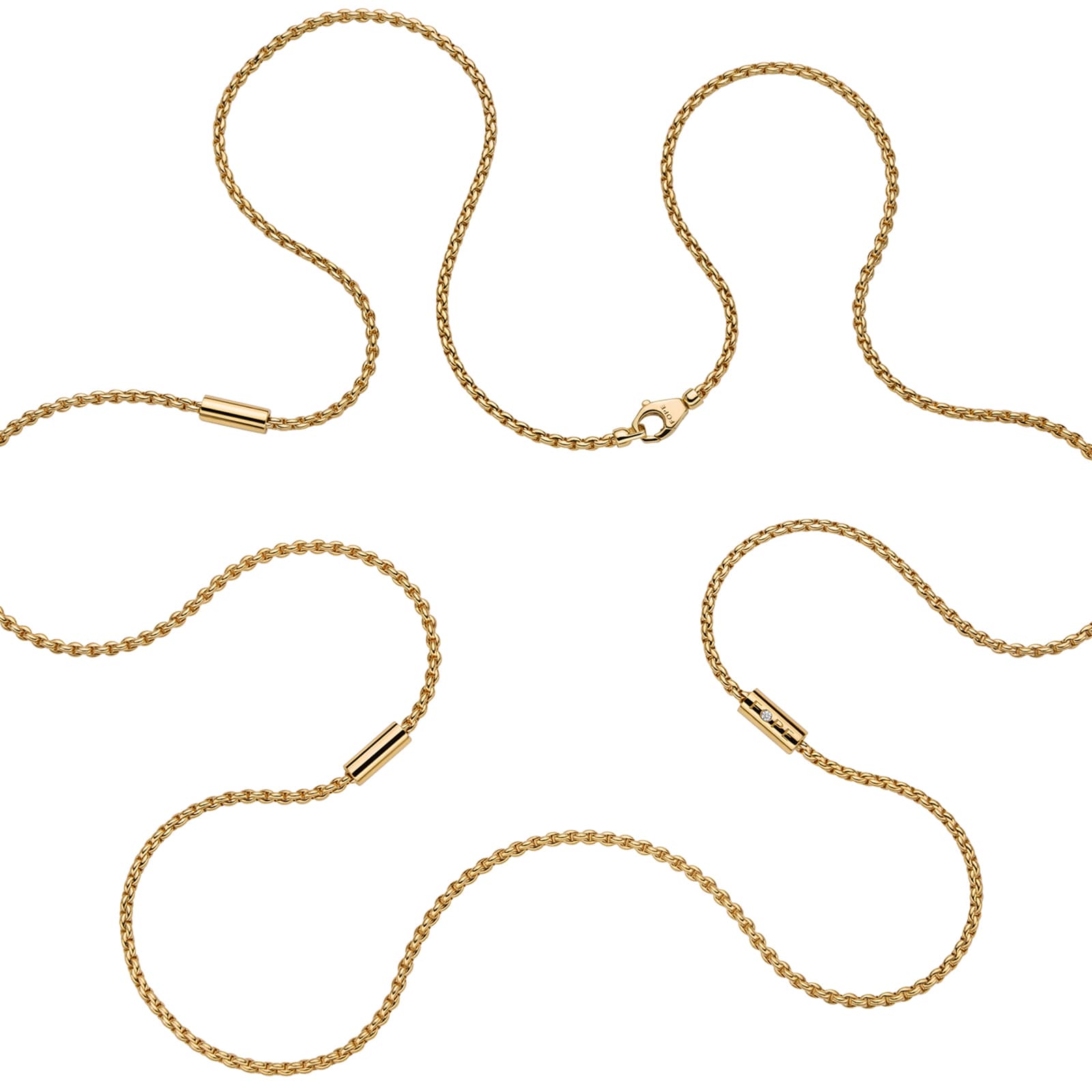 Fope 18k Yellow Gold 0.02cttw Diamond Aria Necklace 90cm
