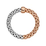 Fope 18k White and Rose Gold Essentials Ring Size Medium