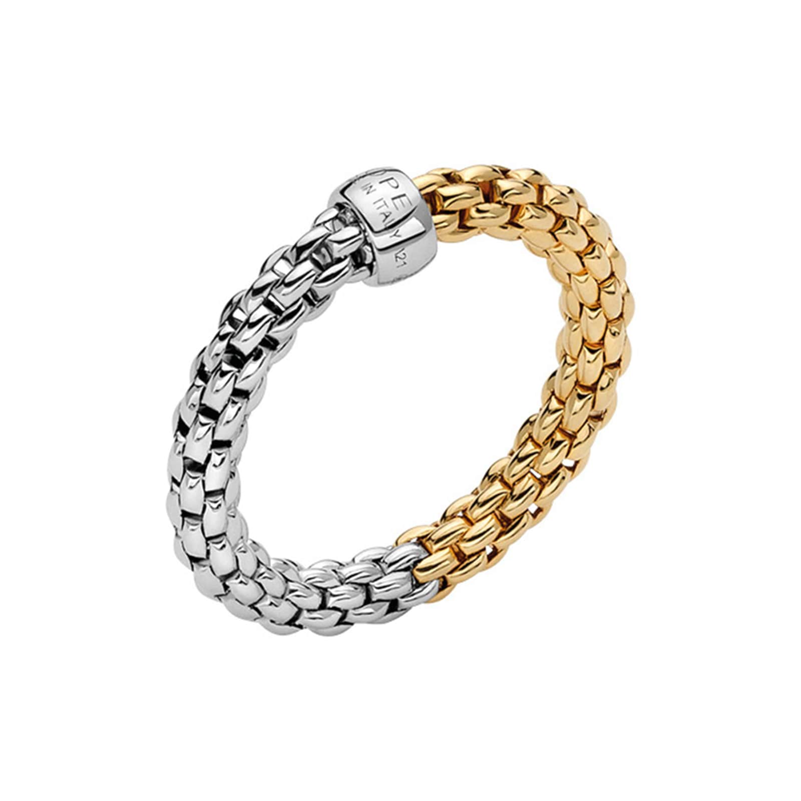 18k White And Yellow Gold Essentials Ring 