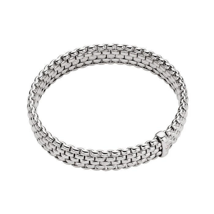 Fope 18k White Gold 0.01cttw Panorama Bracelet Size Medium