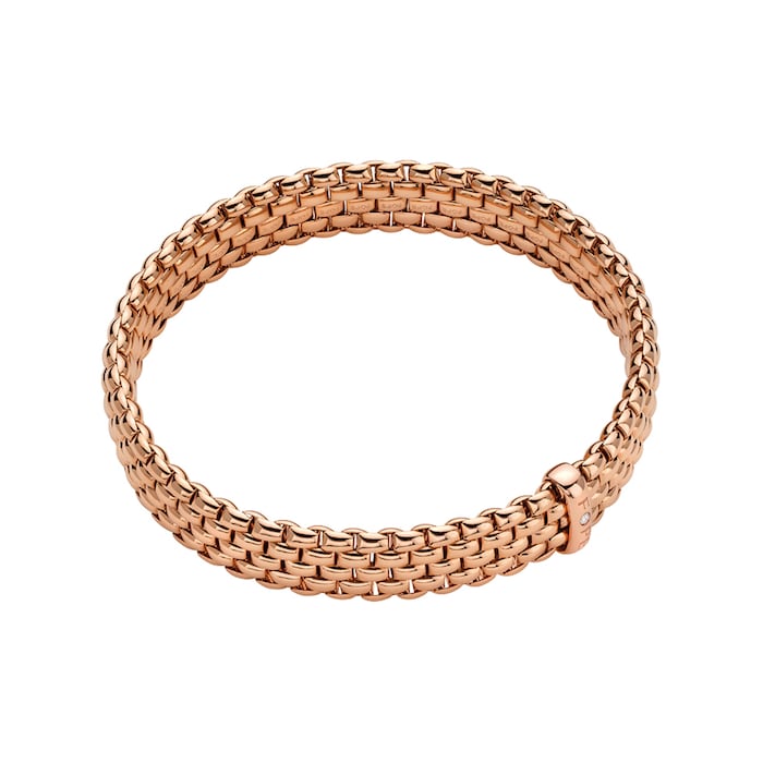Fope 18k Rose Gold 0.01cttw Panorama Bracelet Size Medium