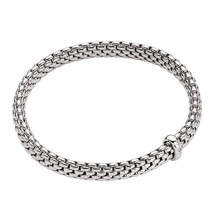 Fope 18k White Gold 0.01cttw Vendome Bracelet Size Medium