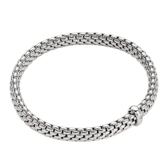 Fope 18k White Gold 0.01cttw Vendome Bracelet Size Medium