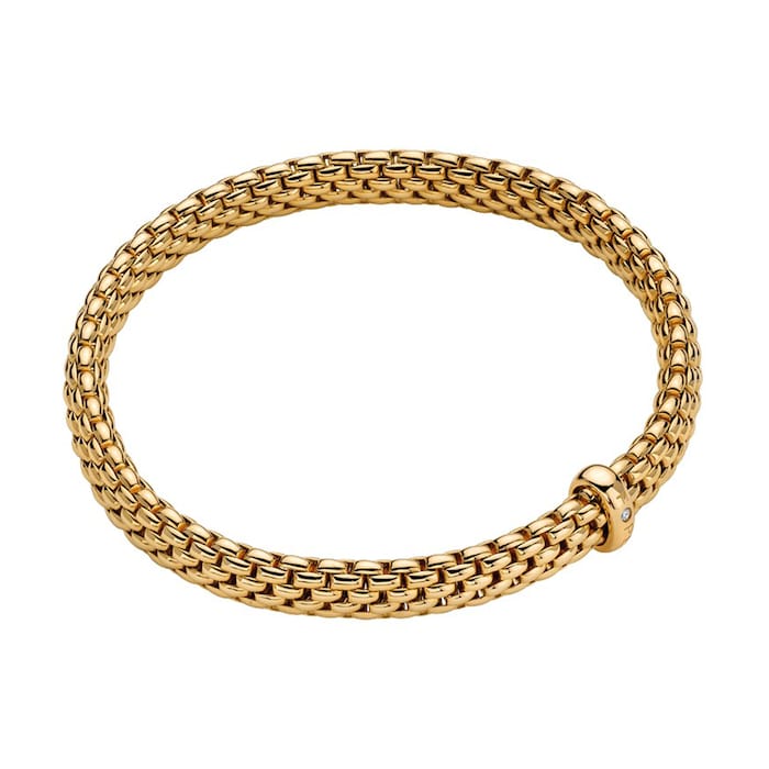 Fope 18k Yellow Gold 0.01cttw Vendome Bracelet Size Medium