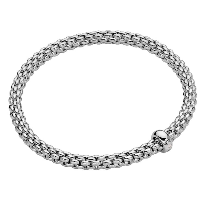 Fope 18k White Gold 0.01cttw Solo Bracelet Size Small