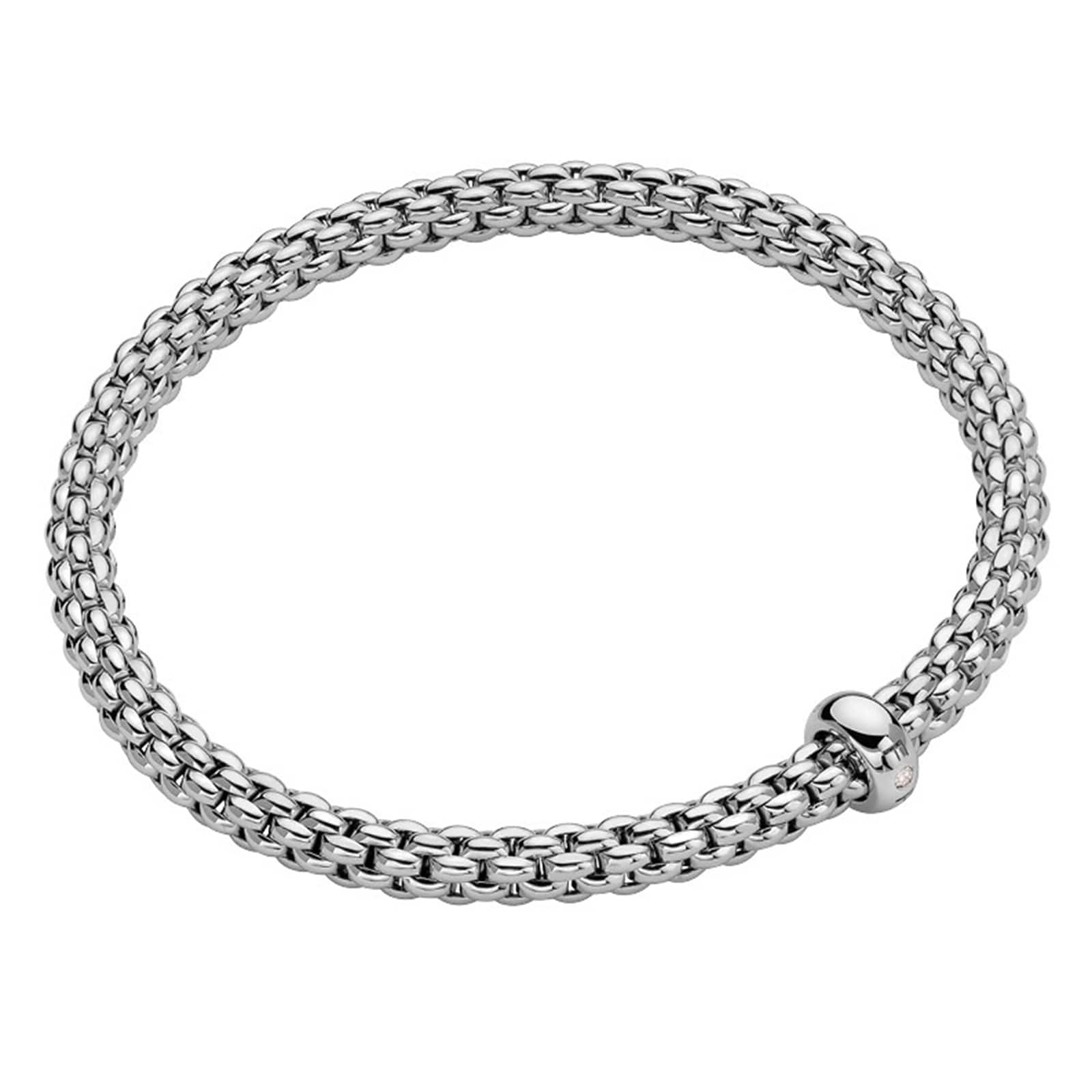 Fope 18k White Gold 0.01cttw Solo Bracelet Size Small
