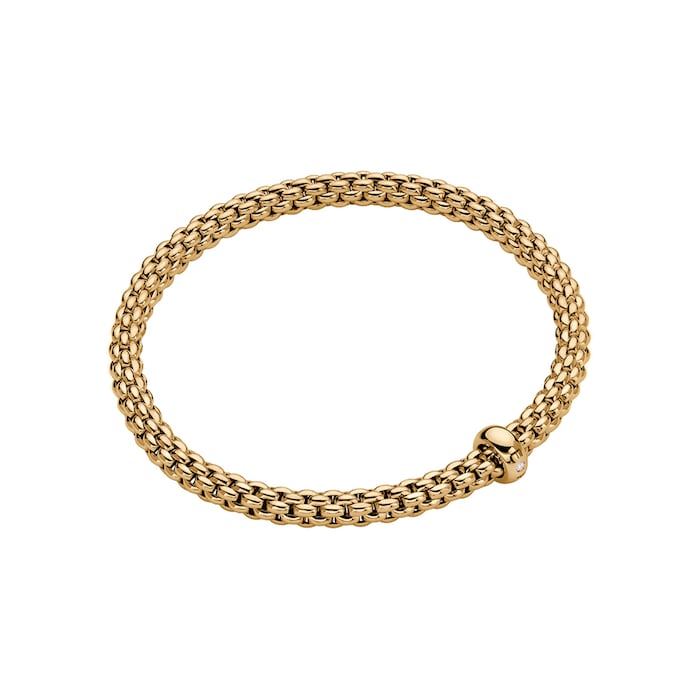 Fope 18k Yellow Gold 0.01cttw Solo Bracelet Size Small