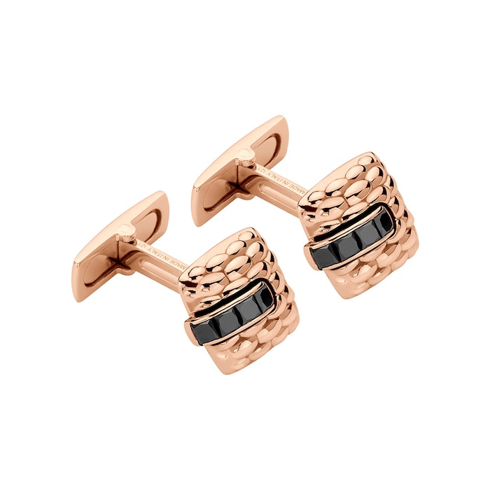 Fope Mens 18ct Rose Gold Solo Cufflinks